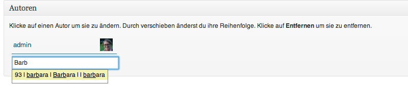 MIT DEN CO-AUTHORS-PLUS-PLUGIN ERSCHEINT UNTER DEM TEXTFELD EINE BOX, MIT DER DU WEITERE AUTOREN ZUM POST HINZUFÜGEN KANNST