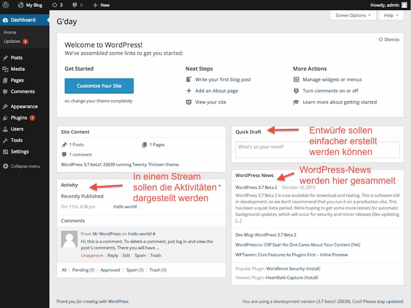 Das neue Dashboard soll übersichtlicher werden.