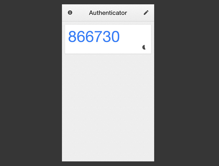 Die Google Authenticator iPhone App.