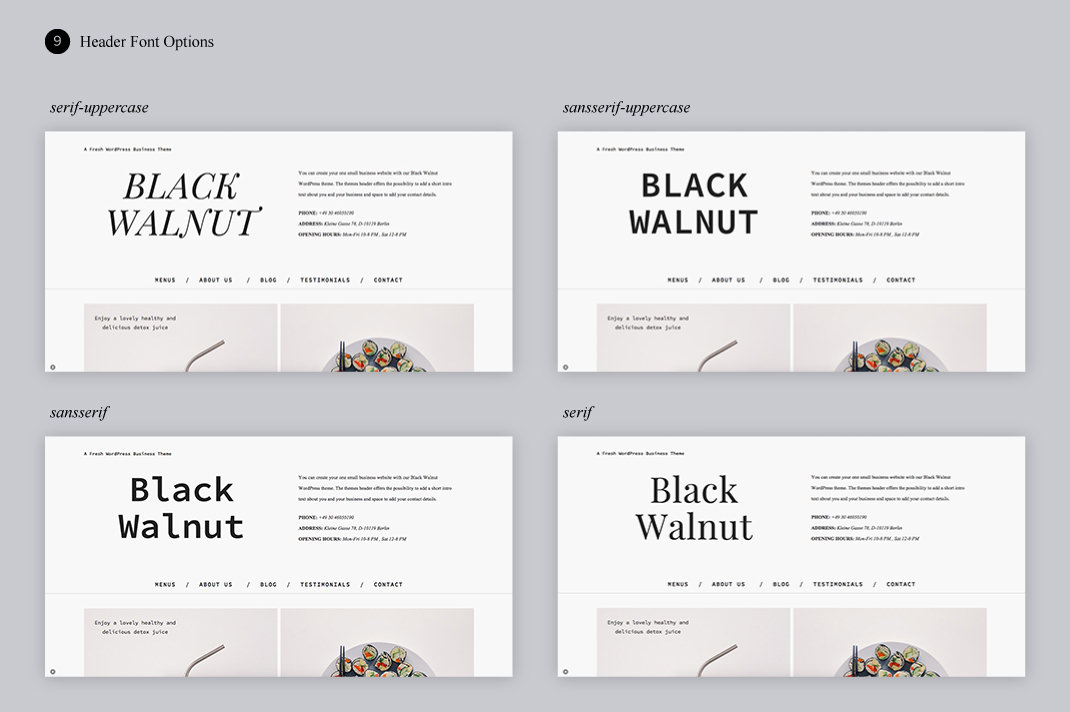 Black Walnut Header Fonts