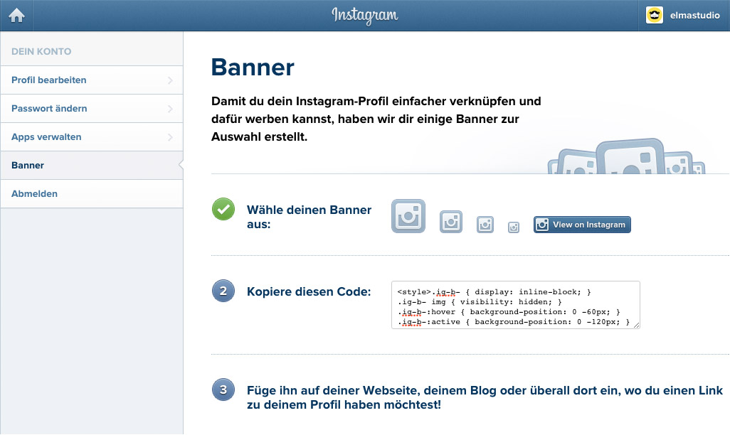 Die Badge-Option von Instagram.