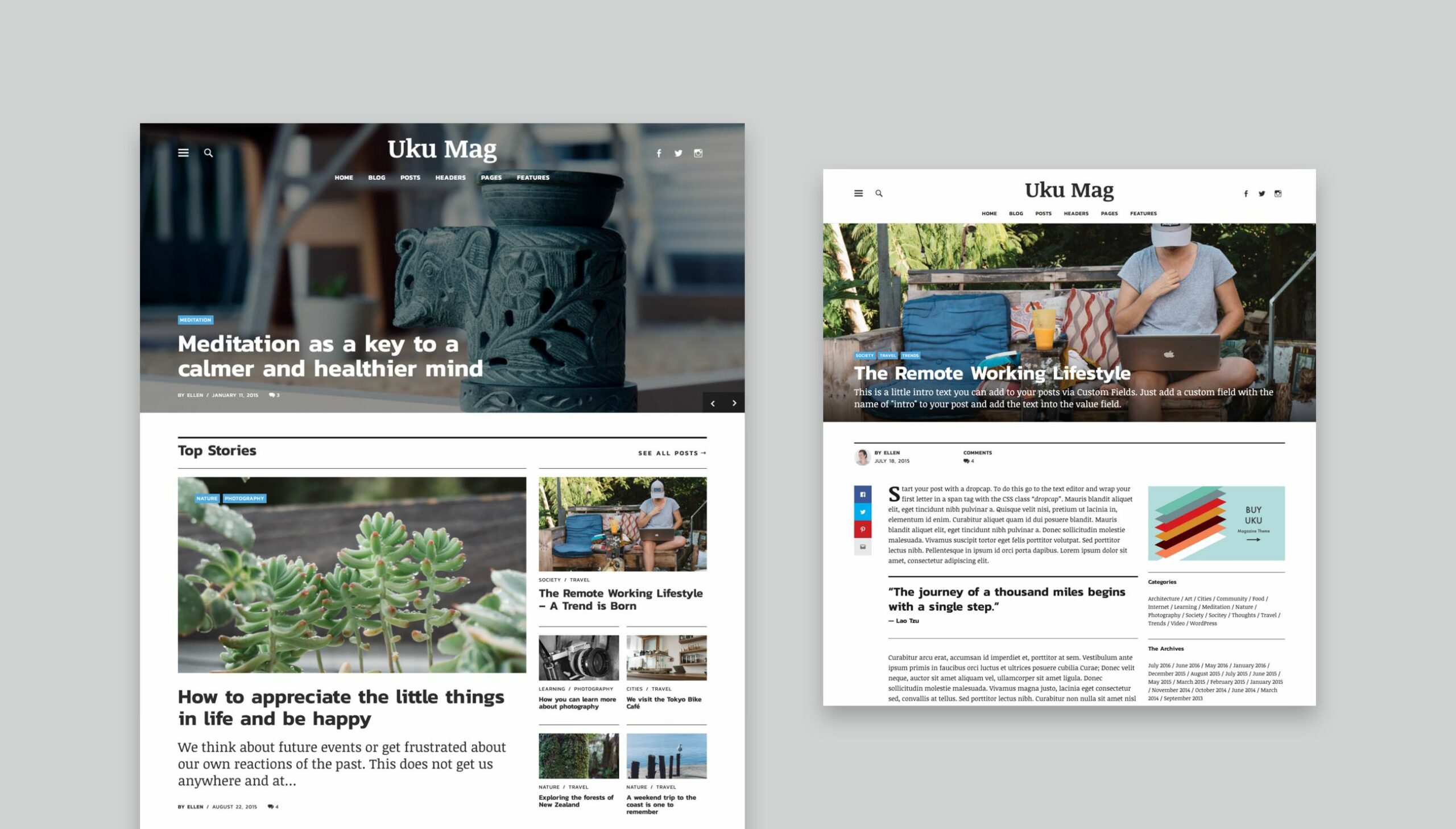 Uku – ein super flexibles Premium WordPress Magazin Theme mit kostenloser Light Version