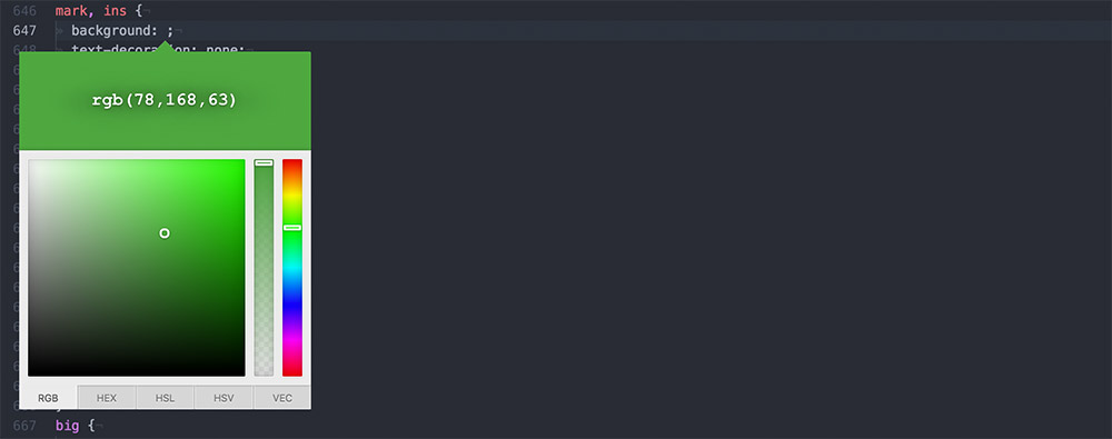 Atom Editor Color Palette