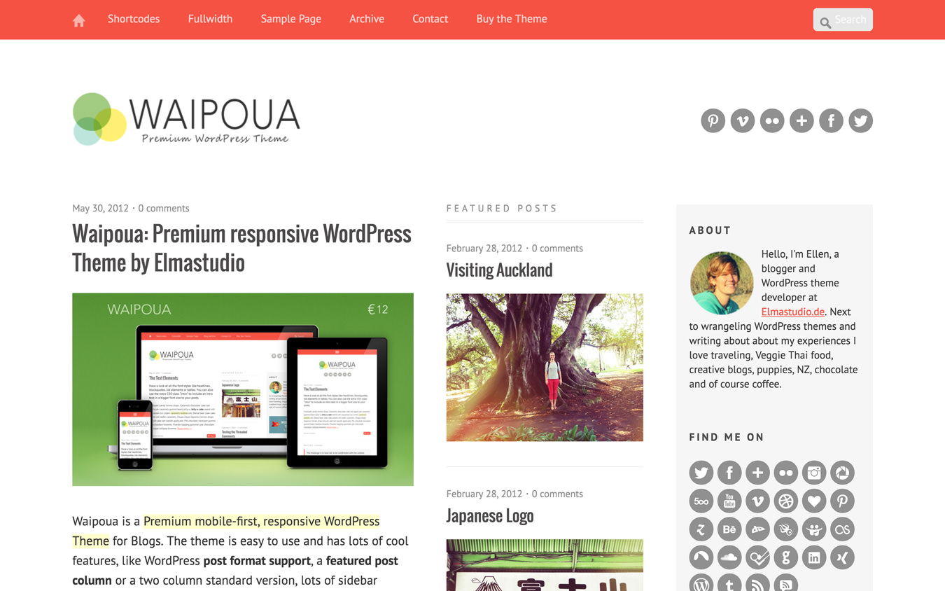 Waipoua WordPress Theme