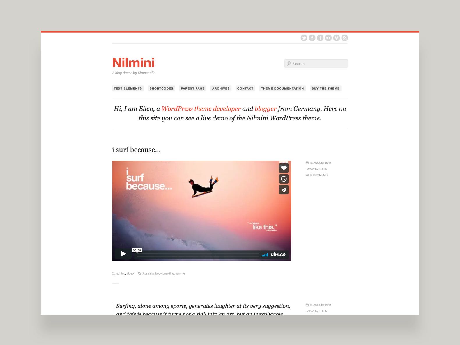 Nilmini WordPress Blog Theme