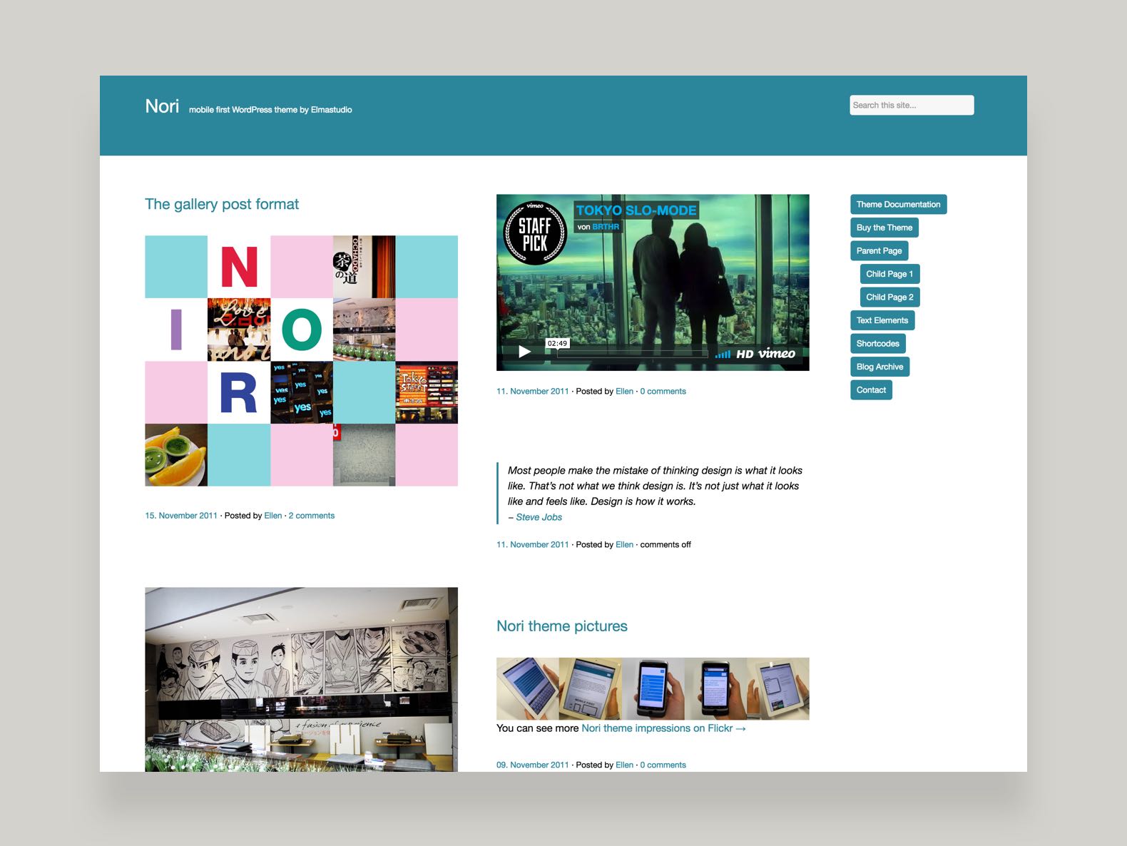 Nori WordPress Blog Theme