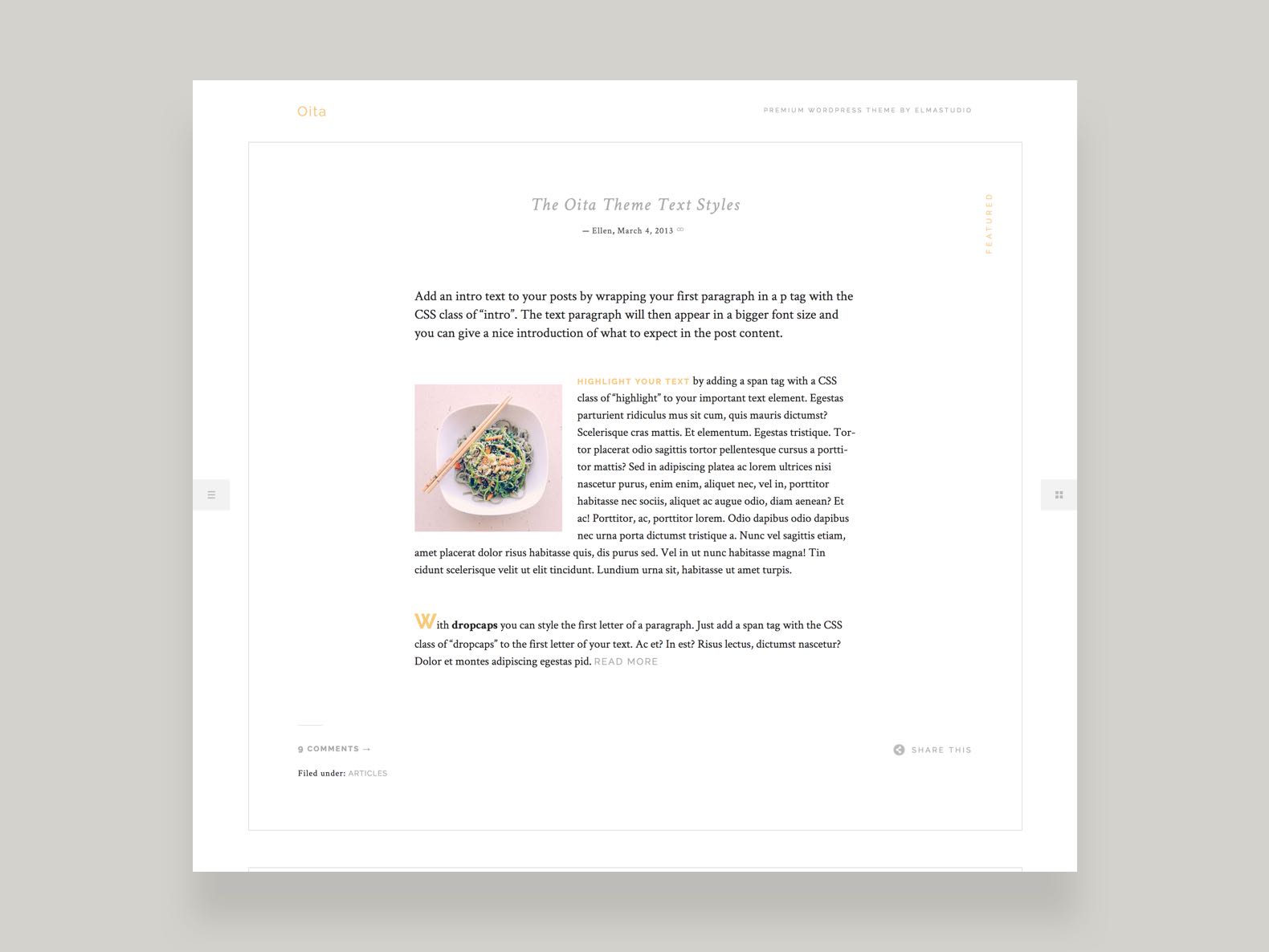 Oita WordPress Blog Theme