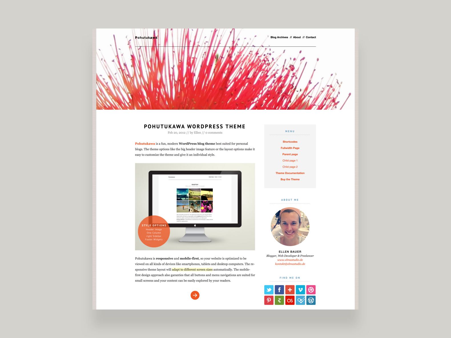 Pohutukawa WordPress Blog Theme