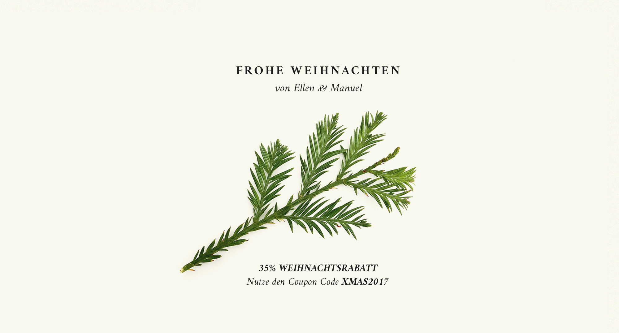 Elmastudio wünscht Frohe Weihnachten mit 35% Rabatt