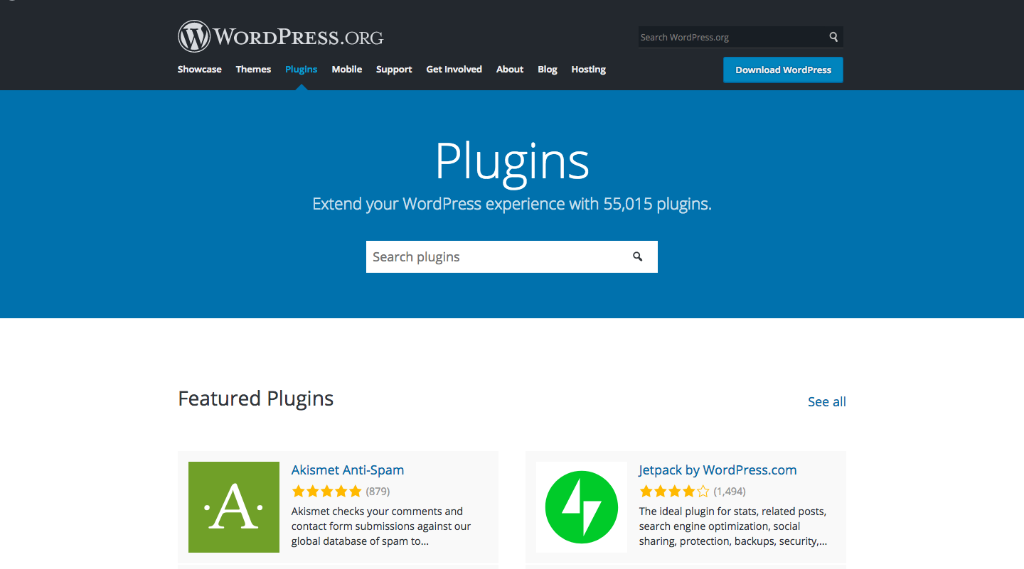 WordPress Plugin Verzeichnis